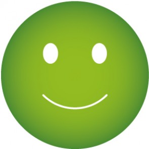 Schild QS Zeichen Smiley grün | selbstklebend