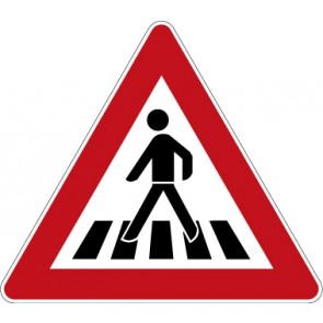 Verkehrzeichen Gefahrzeichen Fußgängerüberweg · Zeichen 101-11  · MAGNETSCHILD