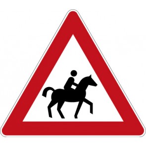 Verkehrsschild · Verkehrszeichen Gefahrzeichen Reiter, Aufstellung links · Zeichen 101-23 