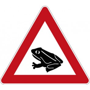 Aufkleber Gefahrzeichen Amphibienwanderung · Zeichen 101-14 | stark haftend - Verkehrszeichen STVO