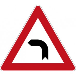 Aufkleber Gefahrzeichen Kurve (links) · Zeichen 103-10 | stark haftend - Verkehrszeichen STVO
