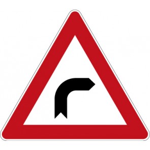 Aufkleber Gefahrzeichen  Kurve (rechts) · Zeichen 103-20 