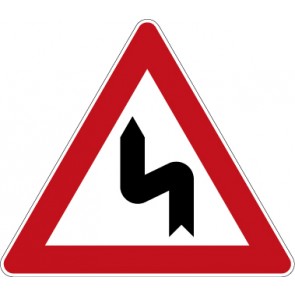 Verkehrzeichen Gefahrzeichen Doppelkurve (zunächst links) · Zeichen 105-10  · MAGNETSCHILD