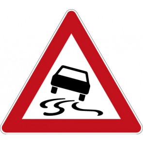Verkehrsschild · Verkehrszeichen Gefahrzeichen Schleuder- oder Rutschgefahr · Zeichen 114 
