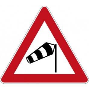 Verkehrzeichen Gefahrzeichen Seitenwind von rechts · Zeichen 117-10  · MAGNETSCHILD