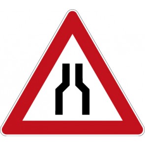 Schild Gefahrzeichen Verengte Fahrbahn · Zeichen 120 