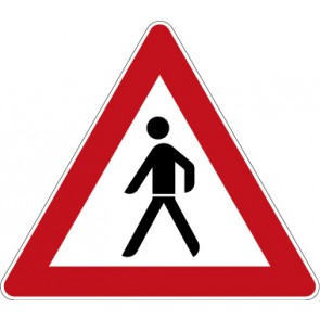 Schild Gefahrzeichen Fußgänger (Aufstellung rechts) · Zeichen 133-10 