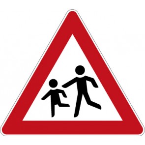 Verkehrzeichen Gefahrzeichen Kinder, Aufstellung rechts · Zeichen 136-10  · MAGNETSCHILD