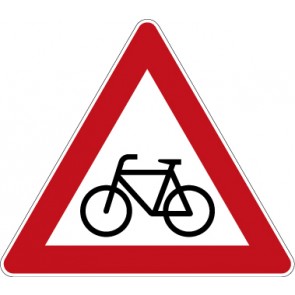 Aufkleber Gefahrzeichen  Radverkehr · Zeichen 138-10 