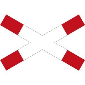 Aufkleber Vorschriftzeichen Andreaskreuz (liegend) · Zeichen 201 