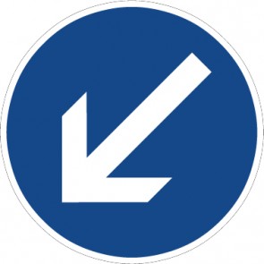 Magnetschild Vorschriftzeichen Vorgeschriebene Vorbeifahrt, links vorbei · Zeichen 222-10 