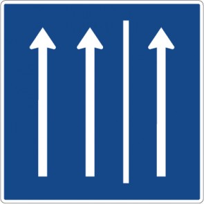 Aufkleber Vorschriftzeichen  Seitenstreifen befahren, 2 Fahrstreifen und Seitenstreifen · Zeichen 223.1-50 
