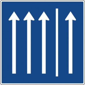 Verkehrsschild · Verkehrszeichen Vorschriftzeichen Seitenstreifen befahrbar, 3 Fahrstreifen und Seitenstreifen · Zeichen 223.1-51 