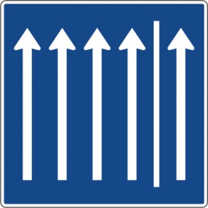 Verkehrsschild · Verkehrszeichen Vorschriftzeichen Seitenstreifen befahrbar, 4 Fahrstreifen und Seitenstreifen · Zeichen 223.1-52 