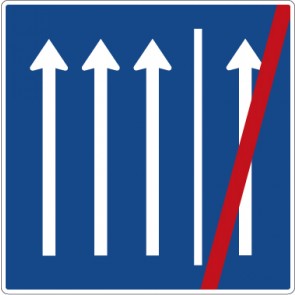 Verkehrzeichen Vorschriftzeichen Seitenstreifen nicht mehr befahrbar, 3 Fahrstreifen und Seitenstreifen · Zeichen 223.2-51  · MAGNETSCHILD