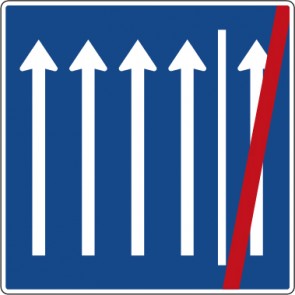 Verkehrzeichen Vorschriftzeichen Seitenstreifen nicht mehr befahren, 4 Fahrstreifen und Seitenstreifen · Zeichen 223.2-52  · MAGNETSCHILD