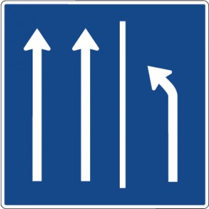 Aufkleber Vorschriftzeichen Seitenstreifen räumen, 2 Fahrstreifen und Seitenstreifen · Zeichen 223.3-50 | stark haftend - Verkehrszeichen STVO