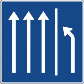 Verkehrsschild · Verkehrszeichen Vorschriftzeichen Seitenstreifen räumen, 3 Fahrstreifen und Seitenstreifen · Zeichen 223.3-51 