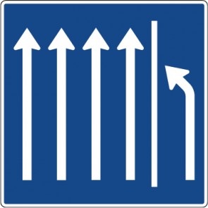 Magnetschild Vorschriftzeichen Seitenstreifen räumen, 4 Fahrstreifen und Seitenstreifen · Zeichen 223.3-52 