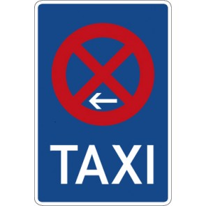 Aufkleber Vorschriftzeichen Taxenstand (Ende), Aufstellung links · Zeichen 229-11 | stark haftend - Verkehrszeichen STVO