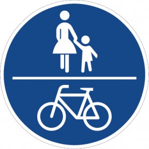 Aufkleber Vorschriftzeichen Gemeinsamer Fuß- und Radweg · Zeichen 240 | stark haftend - Verkehrszeichen STVO