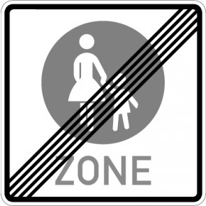 Aufkleber Vorschriftzeichen  Ende einer Fußgängerzone · Zeichen 242.2 