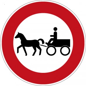 Verkehrzeichen Vorschriftzeichen Verbot für Gespannfuhrwerke · Zeichen 257-52  · MAGNETSCHILD
