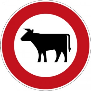 Aufkleber Vorschriftzeichen Verbot für Viehtrieb · Zeichen 257-53 | stark haftend - Verkehrszeichen STVO