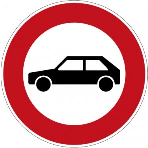 Verkehrzeichen Vorschriftzeichen Verbot für Personenkraftwagen · Zeichen 257-55  · MAGNETSCHILD