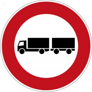 Verkehrzeichen Vorschriftzeichen Verbot für Lastkraftwagen mit Anhänger · Zeichen 257-57  · MAGNETSCHILD