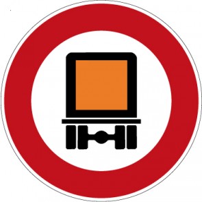 Verkehrzeichen Vorschriftzeichen Verbot für Kennzeichnungspflichtige Kraftfahrzeuge mit gefährlichen Gütern · Zeichen 261  · MAGNETSCHILD