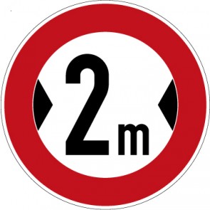 Verkehrzeichen Vorschriftzeichen Verbot für Fahrzeuge über angegebene tatsächliche Breite · Zeichen 264-2  · MAGNETSCHILD