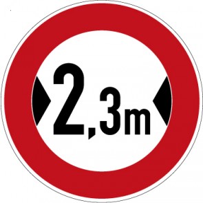 Verkehrzeichen Vorschriftzeichen Verbot für Fahrzeuge über angegebene tatsächliche Breite · Zeichen 264-2,3  · MAGNETSCHILD