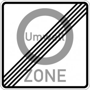 Verkehrsschild · Verkehrszeichen Vorschriftzeichen Ende eines Verkehrsverbots zur Verminderung schädlicher Luftverunreinigungen in einer Zone · Zeichen 270.2 