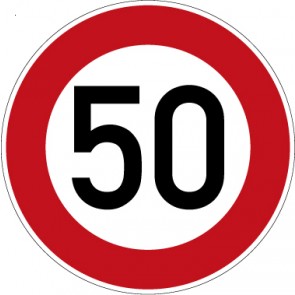 Verkehrsschild · Verkehrszeichen Vorschriftzeichen Zulässige Höchstgeschwindigkeit · Zeichen 274-50 