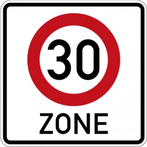 Aufkleber Vorschriftzeichen Beginn einer Tempo 30-Zone · Zeichen 274.1 | stark haftend - Verkehrszeichen STVO