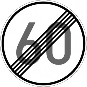 Verkehrsschild · Verkehrszeichen Vorschriftzeichen Ende Der zulässigen Höchstgeschwindigkeit · Zeichen 278-60 