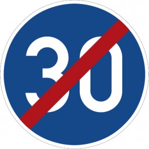 Aufkleber Vorschriftzeichen  Ende der vorgeschriebenen Mindestgeschwindigkeit · Zeichen 279-30 