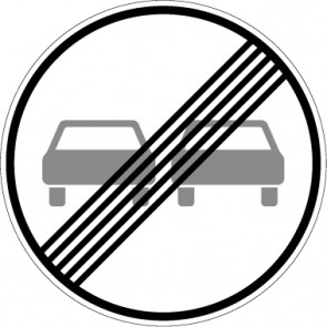 Aufkleber Vorschriftzeichen Ende des Überholverbotes für Kraftfahrzeuge aller Art · Zeichen 280 | stark haftend - Verkehrszeichen STVO