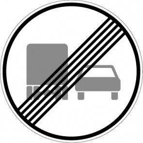 Verkehrzeichen Vorschriftzeichen Ende des Überholverbots für Kraftfahrzeuge mit einem zulässigen Gesamtgewicht über 3,5 t · Zeichen 281  · MAGNETSCHILD