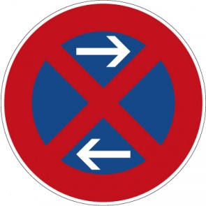 Aufkleber Vorschriftzeichen Absolutes Halteverbot (Mitte), Aufstellung links · Zeichen 283-31 | stark haftend - Verkehrszeichen STVO
