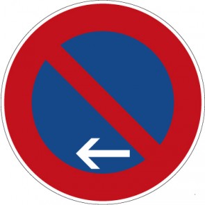 Aufkleber Vorschriftzeichen Eingeschränktes Halteverbot (Ende), Aufstellung links · Zeichen 286-11 | stark haftend - Verkehrszeichen STVO