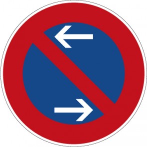 Aufkleber Vorschriftzeichen Eingeschränktes Halteverbot (Mitte), Rechtsaufstellung · Zeichen 286-30 | stark haftend - Verkehrszeichen STVO