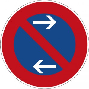 Schild Vorschriftzeichen Eingeschränktes Halteverbot (Mitte), Aufstellung links · Zeichen 286-31 