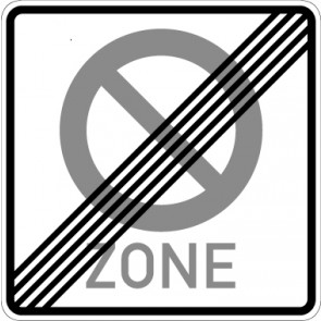 Verkehrsschild · Verkehrszeichen Vorschriftzeichen Ende eines eingeschränkten Halteverbotes für eine Zone · Zeichen 290.2 