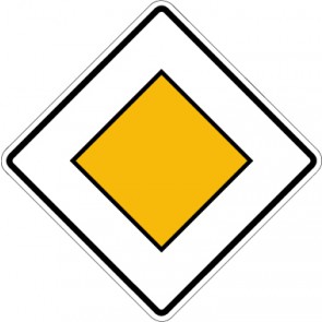Aufkleber Richtzeichen Vorfahrtstraße · Zeichen 306 | stark haftend - Verkehrszeichen STVO
