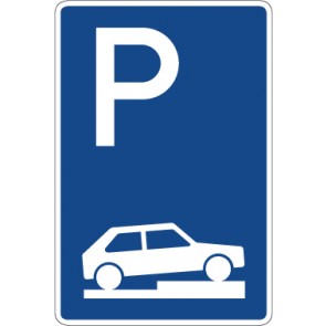 Verkehrzeichen Richtzeichen Parken halb auf Gehwegen quer zur Fahrtrichtung rechts · Zeichen 315-75  · MAGNETSCHILD