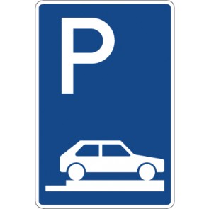 Magnetschild Richtzeichen Parken ganz auf Gehwegen quer zur Fahrtrichtung rechts · Zeichen 315-85 