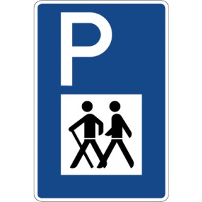 Aufkleber Richtzeichen  Wandererparkplatz · Zeichen 317 