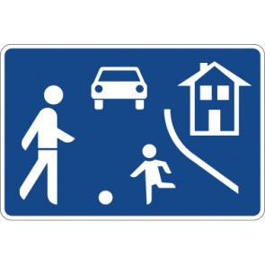 Verkehrzeichen Richtzeichen Beginn eines verkehrsberuhigten Bereichs · Zeichen 325.1  · MAGNETSCHILD